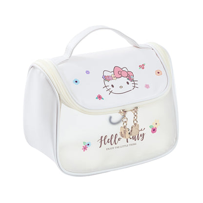 Large Capacity Cosmetic Bag Travel Make up Bag Toiletry Pouch Packing Bag with Zipper Accessory Organizer for Women (White-C)