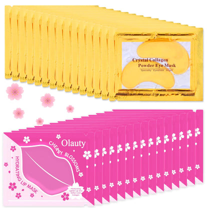 24K Gold Eye & Lip Care Set - Collagen Masks for Hydration