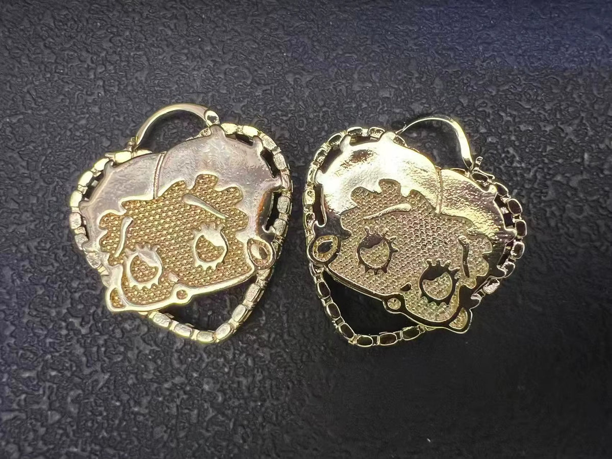 Dropshipping Custom Cartoon Character Threaded Bamboo Hoop Hello Kitty Stainless Steel Earrings Silver/Gold Plated Gift