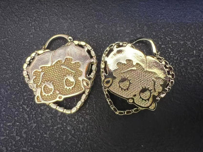 Dropshipping Custom Cartoon Character Threaded Bamboo Hoop Hello Kitty Stainless Steel Earrings Silver/Gold Plated Gift